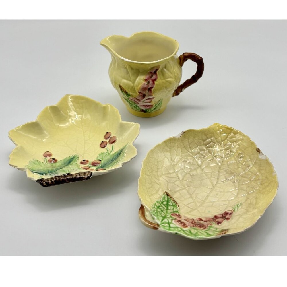 Vintage Carlton Ware Australian Design Foxglove & Red Currant Creamer W/2 Dishes